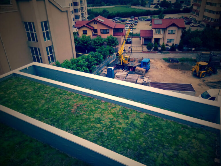 Terasă verde necirculabilă la Centrul Medeuropa din Constanța, suprafață 320 mp, instalat în 2017